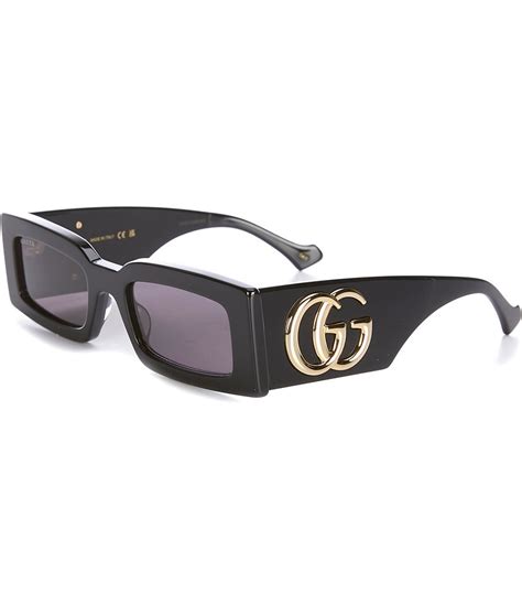 gucci oversize square sunglasses with crystals|gucci generation 53mm rectangular sunglasses.